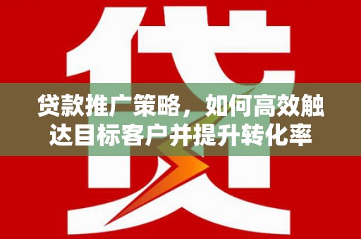 尼勒克贷款推广策略，如何高效触达目标客户并提升转化率