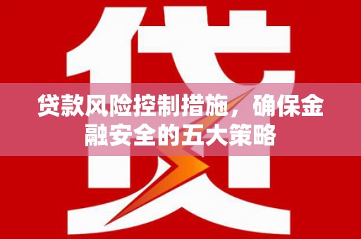 尼勒克贷款风险控制措施，确保金融安全的五大策略