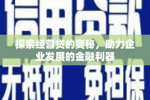 尼勒克探索经营贷的奥秘，助力企业发展的金融利器