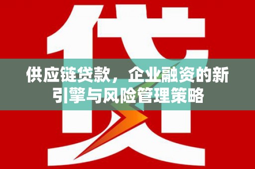 尼勒克供应链贷款，企业融资的新引擎与风险管理策略