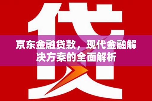 尼勒克京东金融贷款，现代金融解决方案的全面解析
