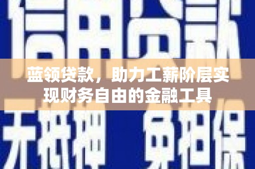 尼勒克蓝领贷款，助力工薪阶层实现财务自由的金融工具
